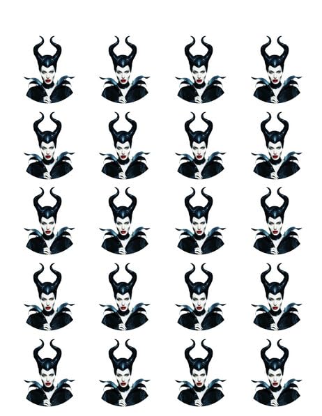 1.875" Round Pre-Cut Maleficent Icing Edible Image Cupcake Toppers