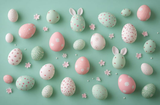 Bunny Easter Egg Pattern Edible Image Photo Cake Topper For Half Sheet Cake