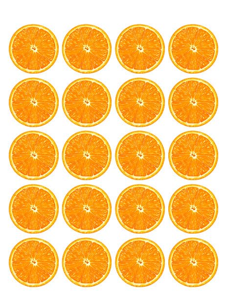 1.875" Pre-Cut Round Center Of An Orange Edible Image Cupcake Toppers