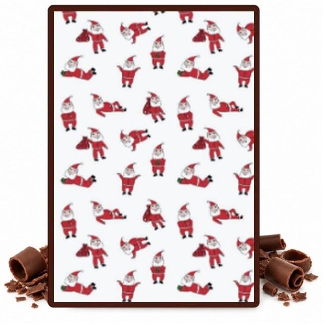 Santa Claus on White Edible Chocolate Transfer Sheet for Chocolate Covered Strawberries and Bark, 1 Count