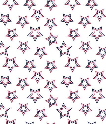 Blue, Red & White Star Pattern On Edible Image Chocolate Transfer Sheet. Apply To Your Custom Chocolate Treats
