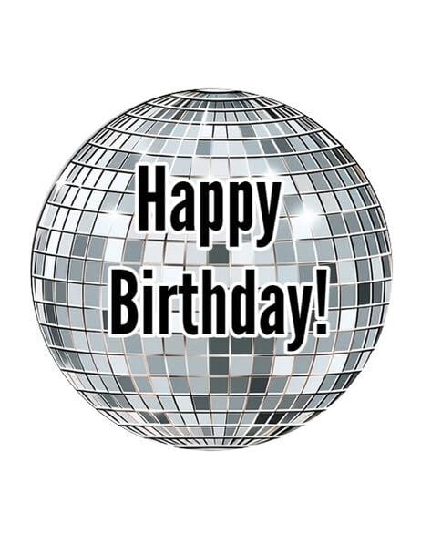 1.875" Pre-Cut Round Bday Disco Ball Edible Images!