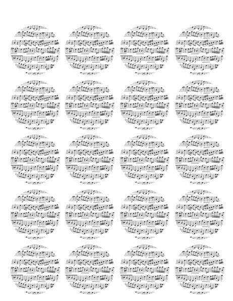 1.875" Pre-Cut Round Sheet Of Music Edible Images!