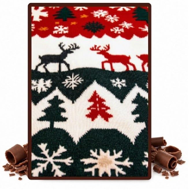 Nordic Reindeer Snowflakes and Trees Edible Chocolate Transfer Sheet for Chocolate Covered Strawberries and Bark, 1 Count