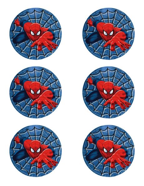 3" Round Pre-Cut Spiderman Edible Image Cupcake Toppers