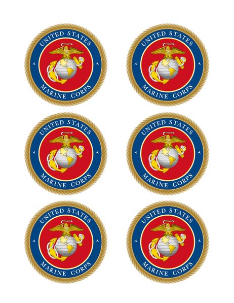 3" Round Pre-Cut United States Marine Logo Edible Images For Your Cupcakes!