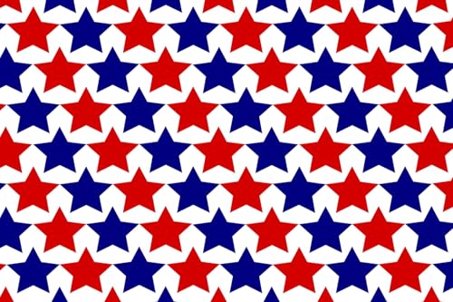 Red & Blue Stars Pattern Edible Image Photo Cake Topper For Half Sheet Cake
