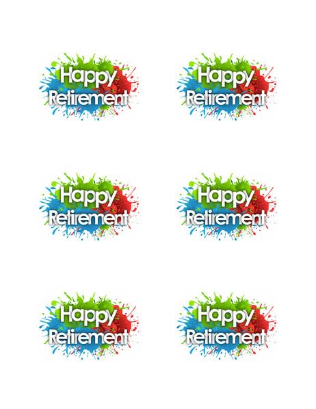 3" Round Pre-Cut Retirement Edible Image Cupcake Toppers