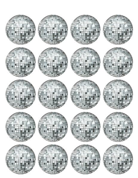 1.875" Pre-Cut Round Disco Ball Edible Images!