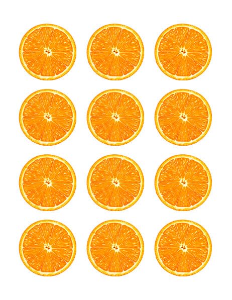 2" Round Pre-Cut Center Of An Orange Edible Image Cupcake Toppers