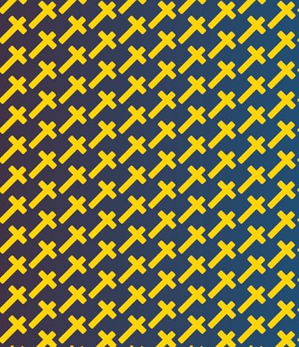Blue & Yellow Cross Pattern On Edible Image Chocolate Transfer Sheet. Apply To Your Custom Chocolate Treats