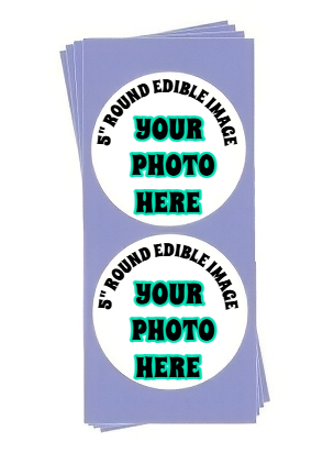 5" Round Pre-Cut Edible images - Create Your Own Photo Edible Images By TNCT - 2 Per Sheet