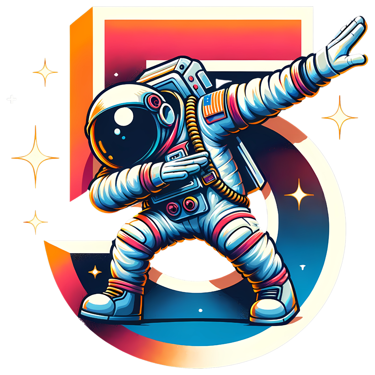 Happy Birthday 5 Year Old Astronaut Theme Edible Image Cake Topper for Quarter Sheet Cake, by Tnct. (1 Count)