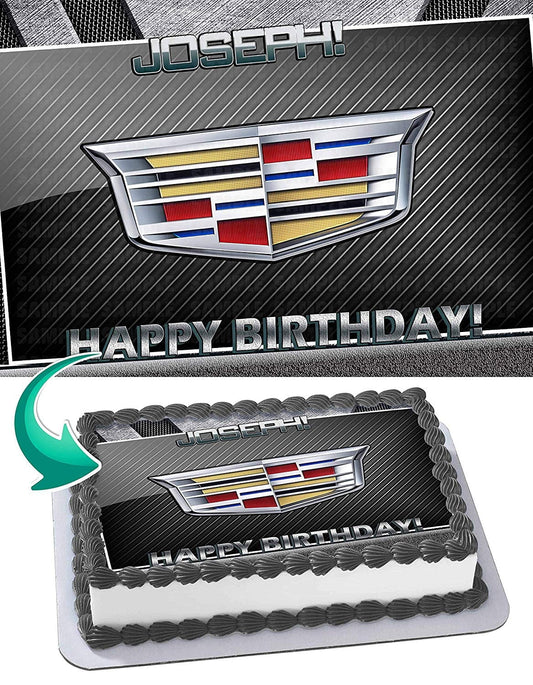 Cadillac Edible Cake Image Topper Personalized Picture 1/4 Sheet (8"x10.5")