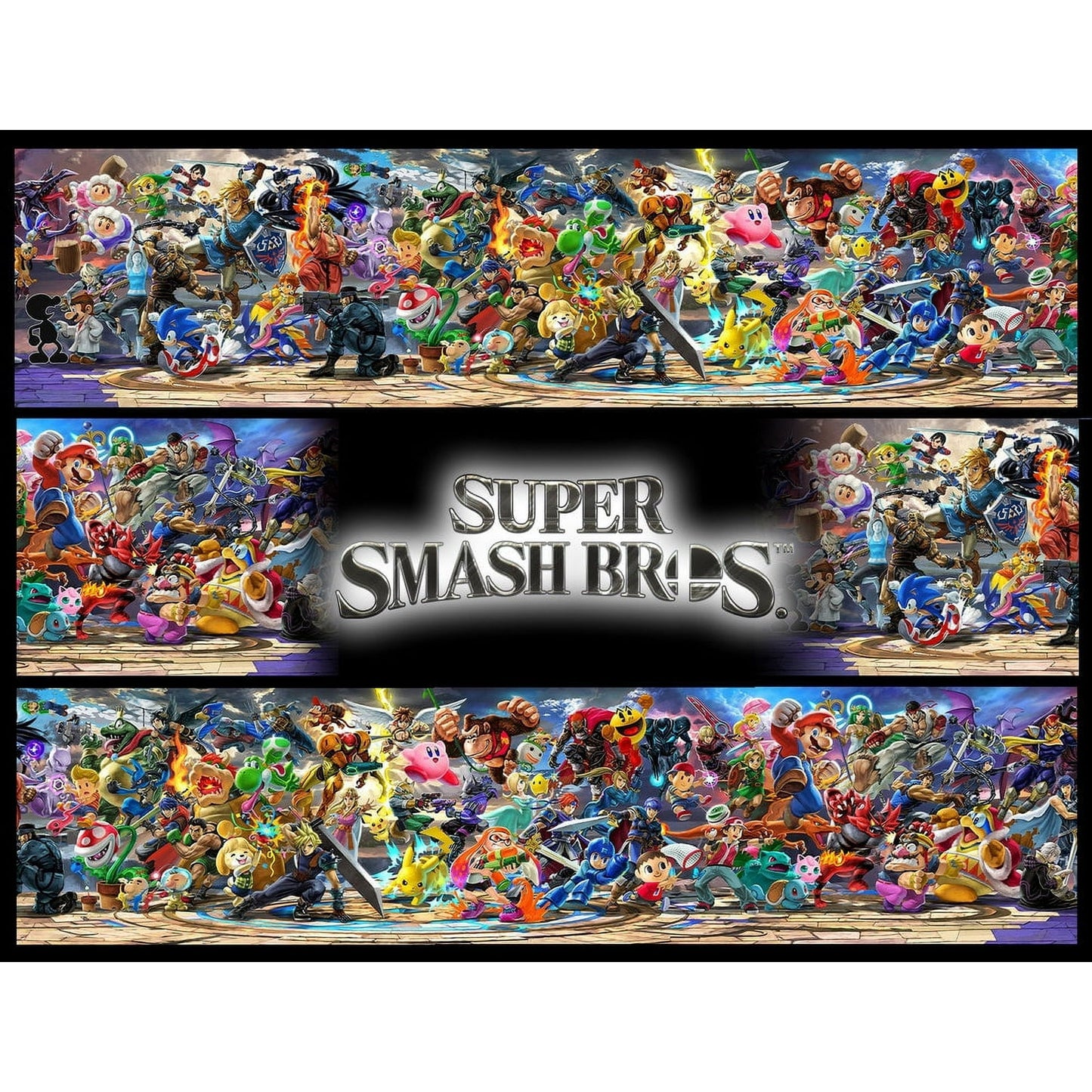Super Smash Brothers Assorted Characters Birthday Edible Image Cake Topper For Half Sheet Cake By TNCT