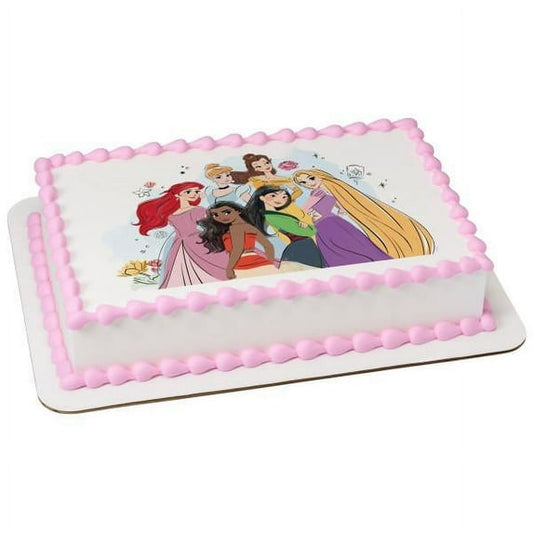 Princess Together Birthday Edible Image Cake Topper For Half Sheet Cake By TNCT