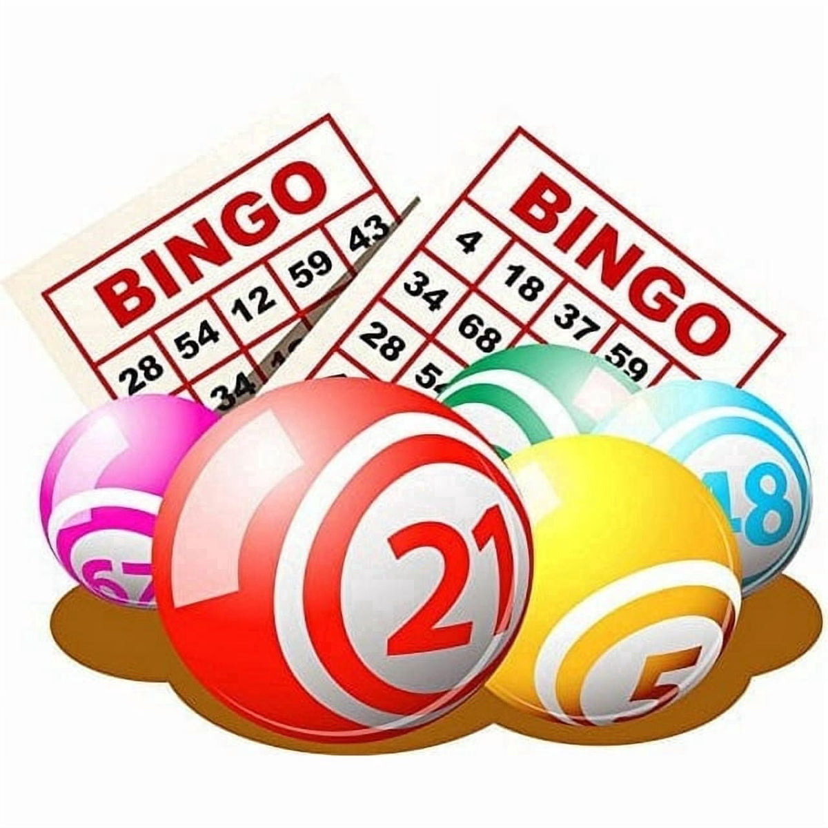Bingo Cards & Balls Theme Birthday Edible Icing Image Cake topper, by Tnct.