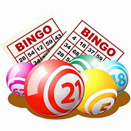 Bingo Cards & Balls Theme Birthday Edible Icing Image Cake topper, by Tnct.