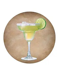 6" Pre-Cut Round Margarita Glass Edible Image Cake Topper By TNCT