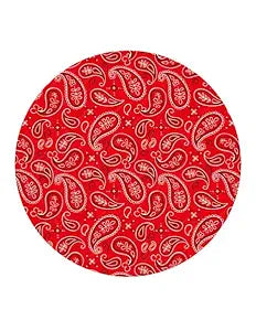 Red Handkerchief Pattern Birthday Edible Icing Image Cake topper, by Tnct.