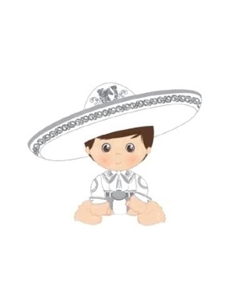Charrito Charro Boy Baby Shower Birthday Theme Edible Icing Image Cake topper, by Tnct.
