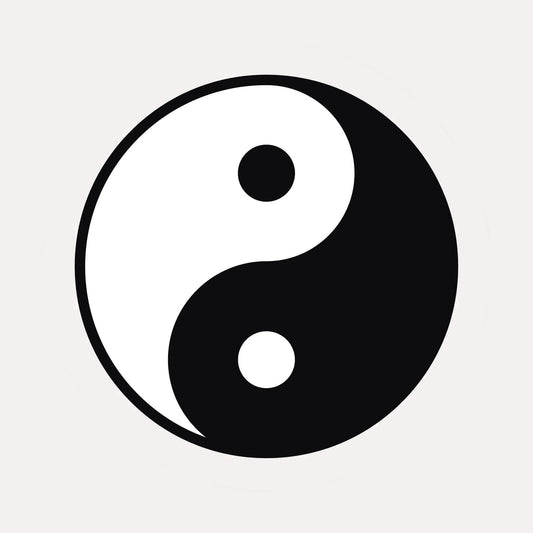 Black & White Yin Yang Peace Birthday Edible Icing Image Cake topper, by Tnct.