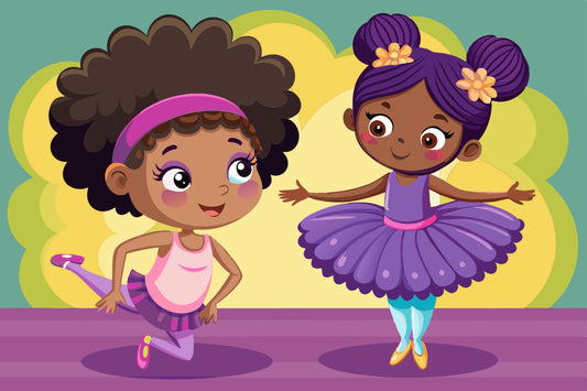 Cartoon Ballerina Friends Dancing Themed Edible Icing Image Cake topper, by Tnct.
