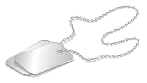 Cartoon Dog Tag Necklace Perfect for Soldier Themed Birthday Edible Icing Image Cake topper, by Tnct.
