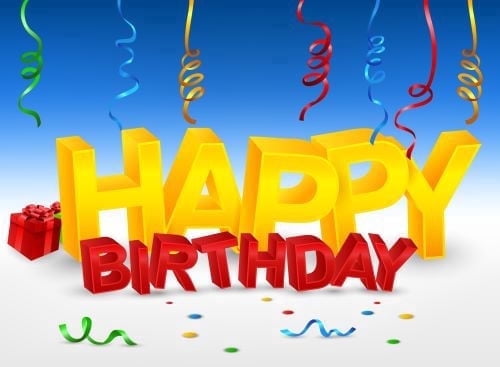 Fun & Bright Happy Birthday Design with Balloons & Confetti Edible Icing Image Cake topper, by Tnct.