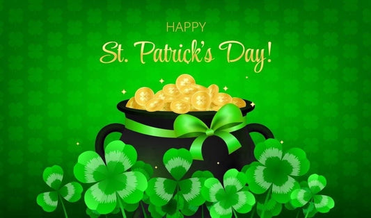 Green Happy St. Pattys Day with A Pot of Gold Edible Icing Image Cake topper, by Tnct.