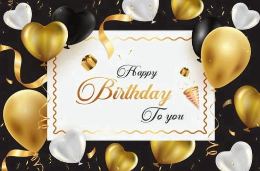 Happy Birthday Multi Color with Balloons & Confetti Themed Edible Icing Image Cake topper, by Tnct.