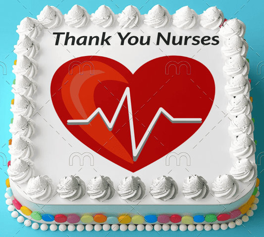 6" Round Pre-Cut Happy Nurses Day Edible Image Cake Topper, by Tnct. (1 Count)