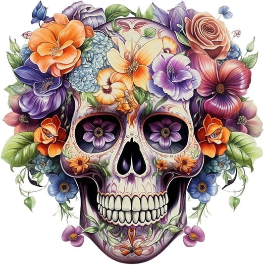 Sugar Skull Halloween Edible Icing Image Cake topper, by Tnct.