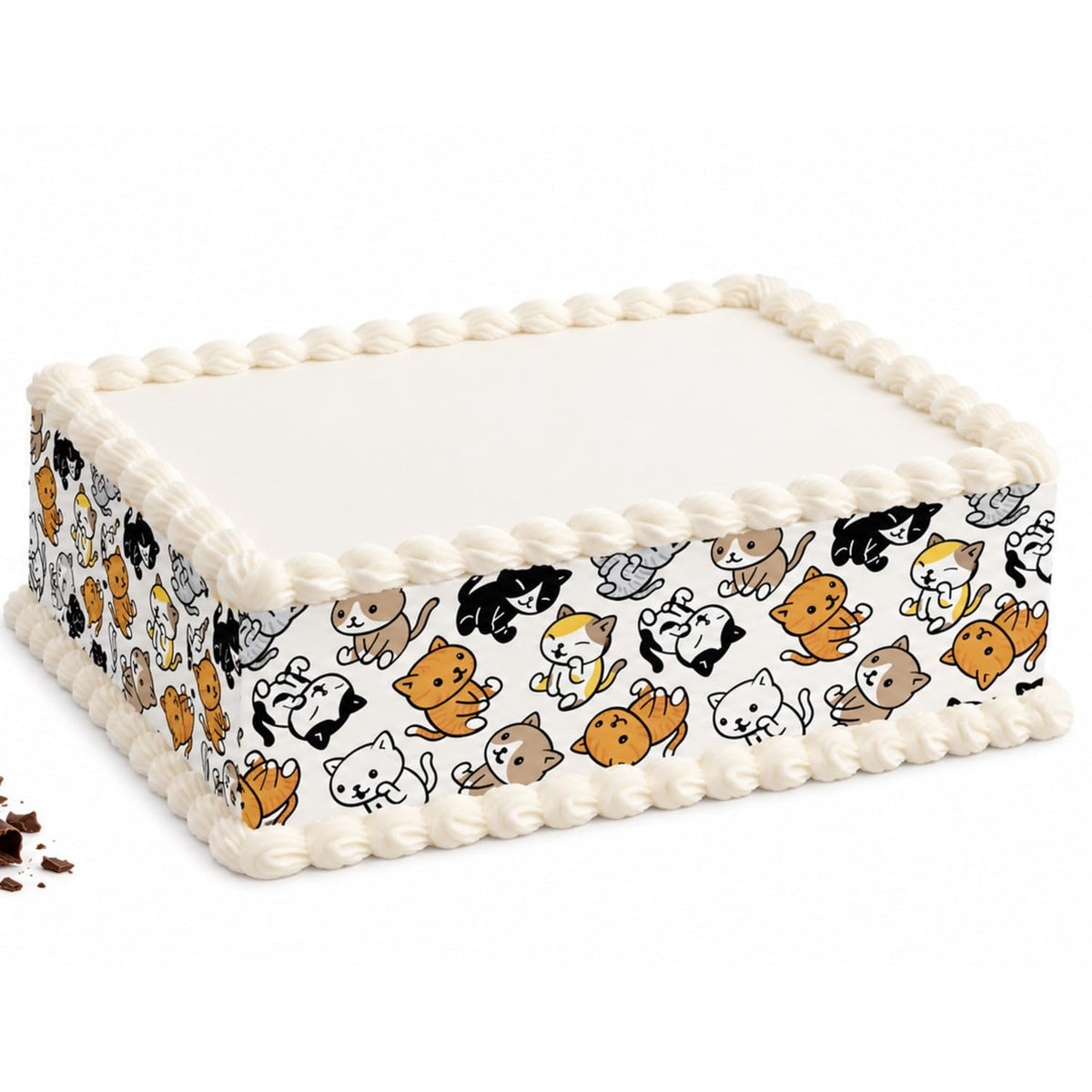 Playful Calico Cats Edible Image Cake Border Strips, by Party Poppin Cake Toppin. (1 Count)