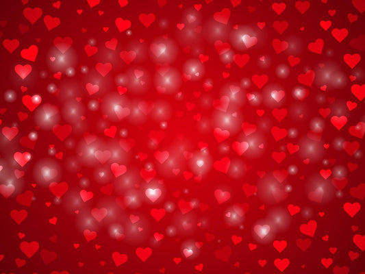 Glowing Red Heart Pattern Edible Image Photo Cake Topper For Half Sheet Cake