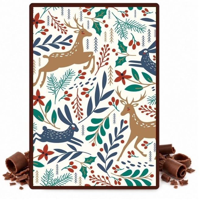 Woodland Deer and Rabbits Edible Chocolate Transfer Sheet for Chocolate Covered Strawberries and Bark, 1 Count