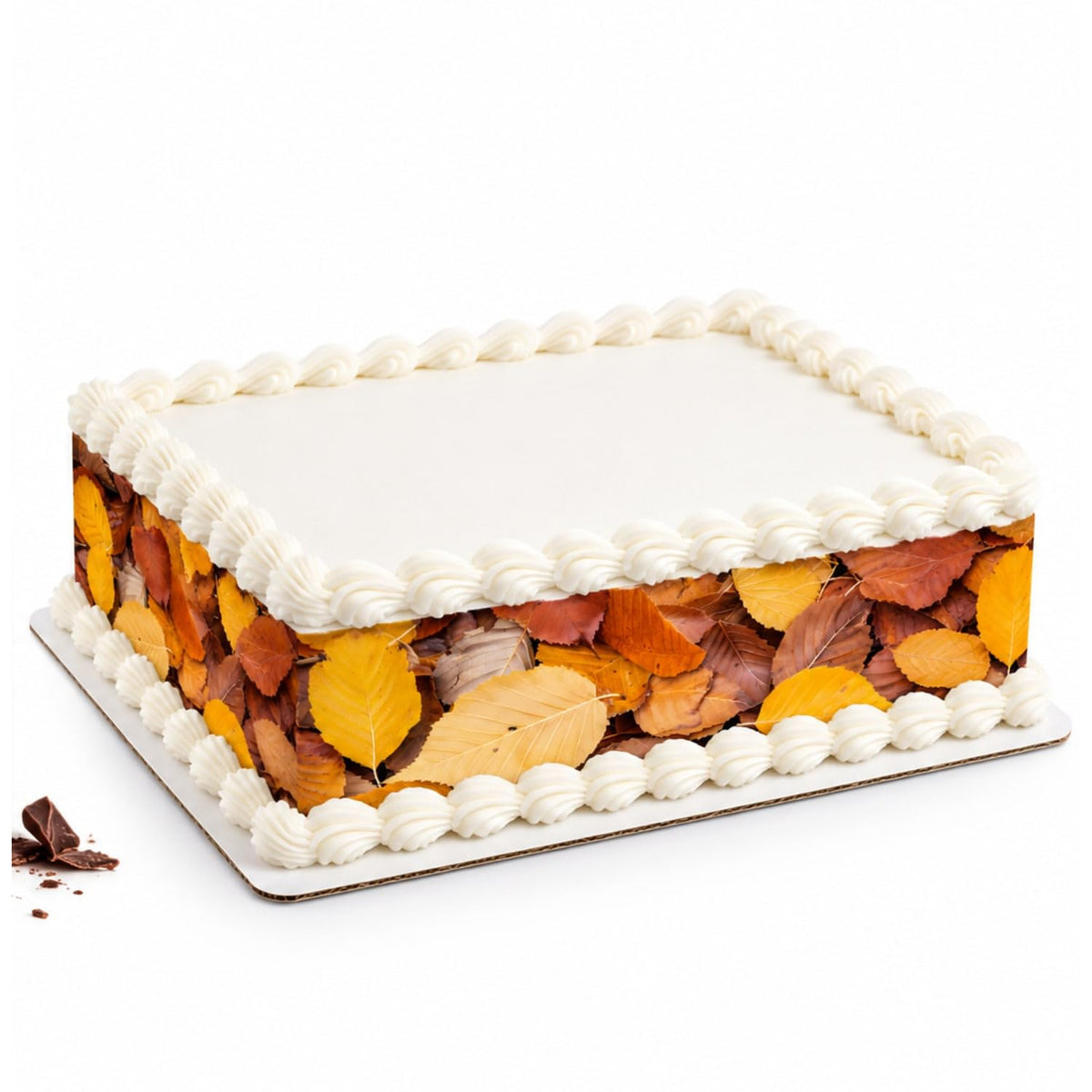 Golden and Rust Autumn Leaves Edible Image Cake Border Strips, by Party Poppin Cake Toppin. (1 Count)