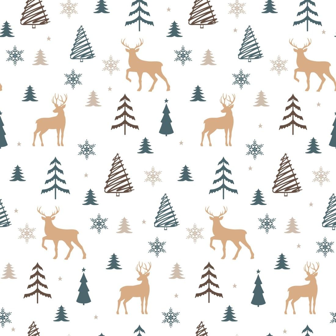 Woodland Reindeer and Christmas Trees Edible Chocolate Transfer Sheet for Chocolate Covered Strawberries and Bark, 1 Count