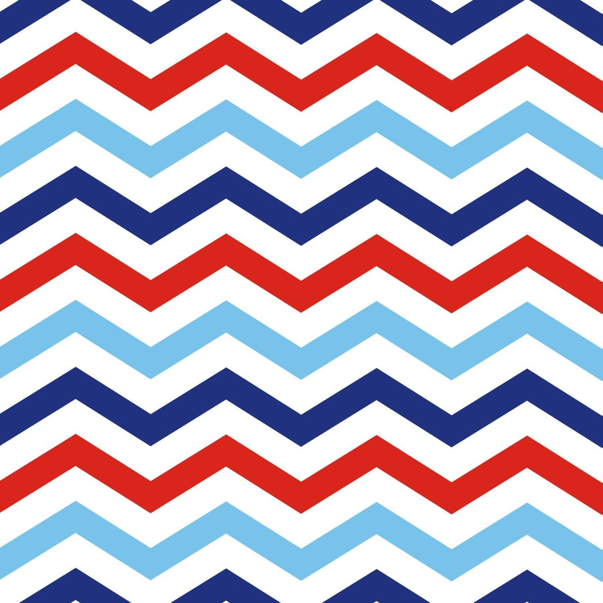 Red Navy and Light Blue Chevron Pattern Edible Image Cake Border Strips, by Party Poppin Cake Toppin. (1 Count)