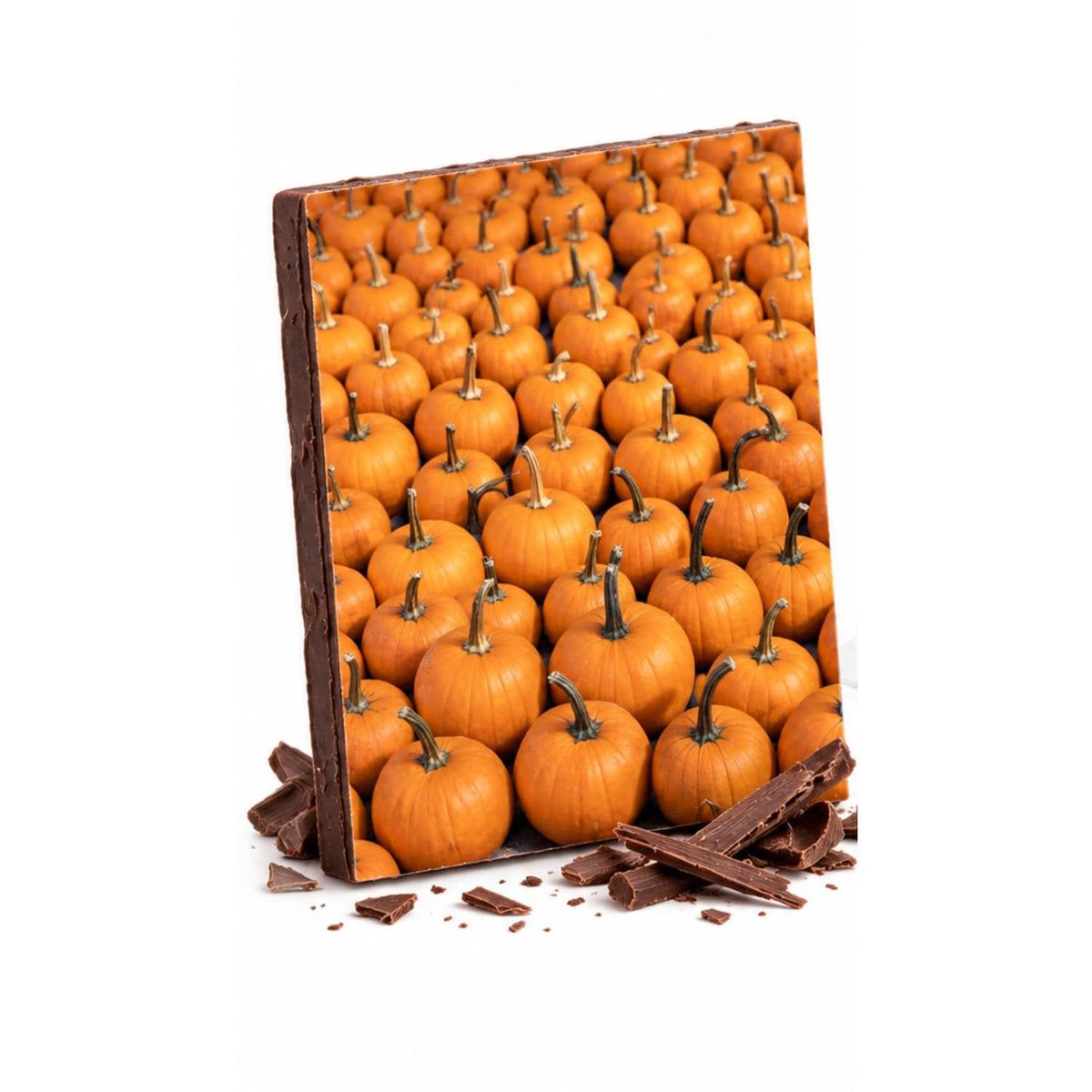Orange Pumpkin Patch Pattern Edible Chocolate Transfer Sheet for Chocolate Treats, 1 Count
