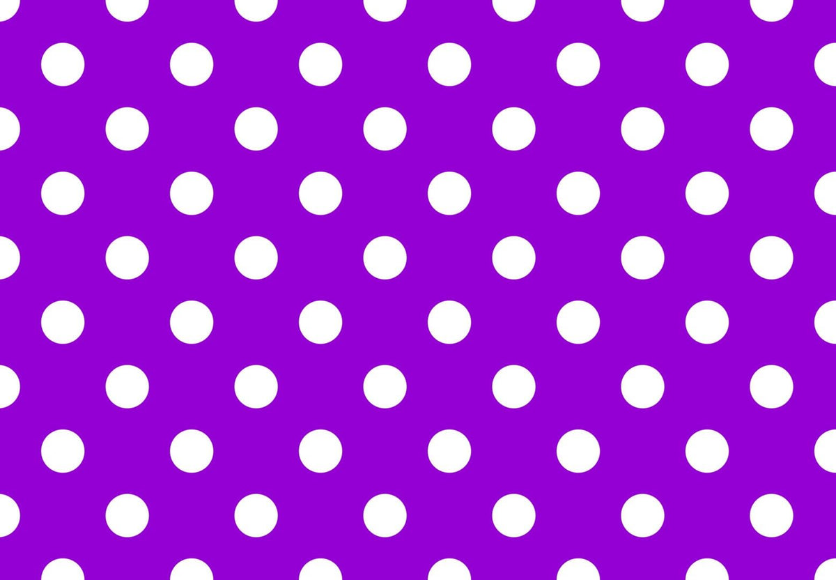 Purple With White Polka Dot Pattern On Edible Image Chocolate Transfer Sheet. Apply To Your Custom Chocolate Treats