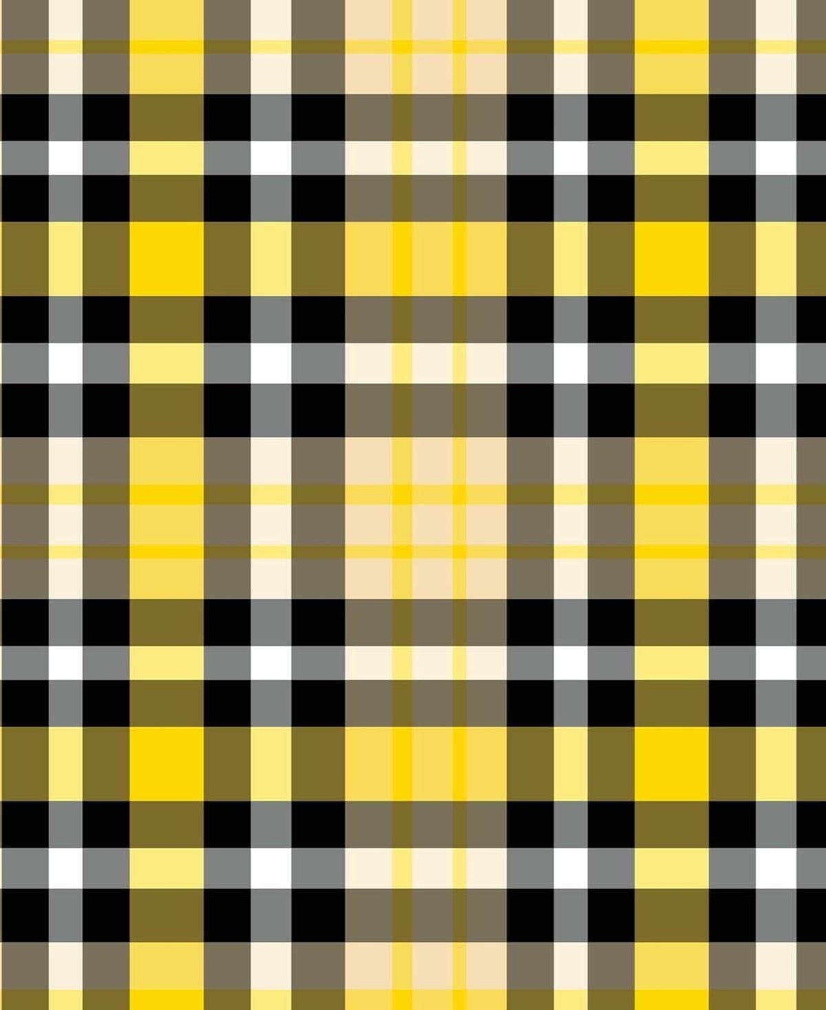 Yellow, Black & White Plaid Pattern Edible Image Photo Cake Border Strips 3 Pre Cut Strips Per Sheet 2.6″ x 10.5"