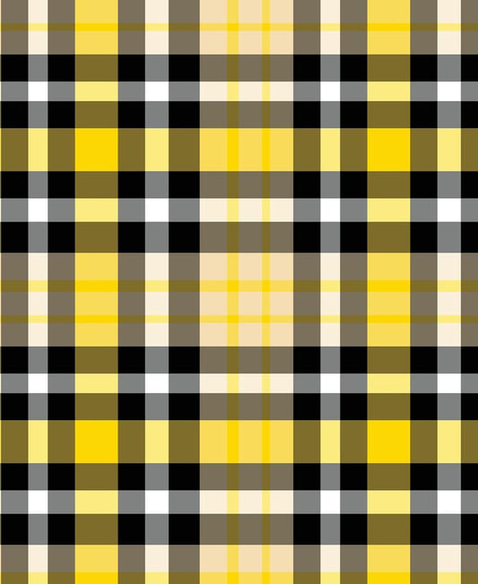 Yellow, Black & White Plaid Pattern Edible Image Photo Cake Border Strips 3 Pre Cut Strips Per Sheet 2.6″ x 10.5"