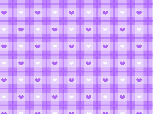 Purple & White Hearts With Plaid Pattern Edible Image Photo Cake Border Strips 3 Pre Cut Strips Per Sheet 2.6″ x 10.5"