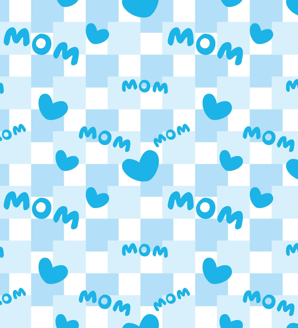 Blue Checkered Mom Pattern Edible Image Photo Cake Border Strips 3 Pre Cut Strips Per Sheet 2.6″ x 10.5"