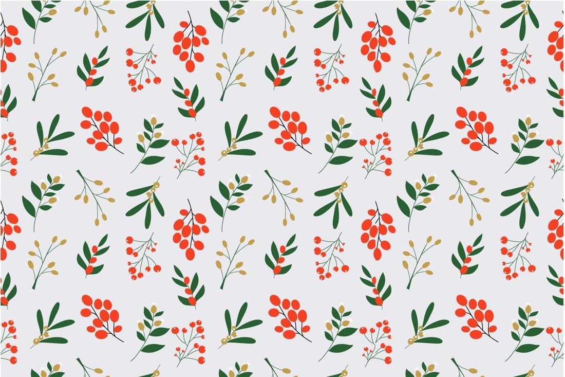 Winter Greenery and Red Berries Edible Chocolate Transfer Sheet for Chocolate Covered Strawberries and Bark, 1 Count