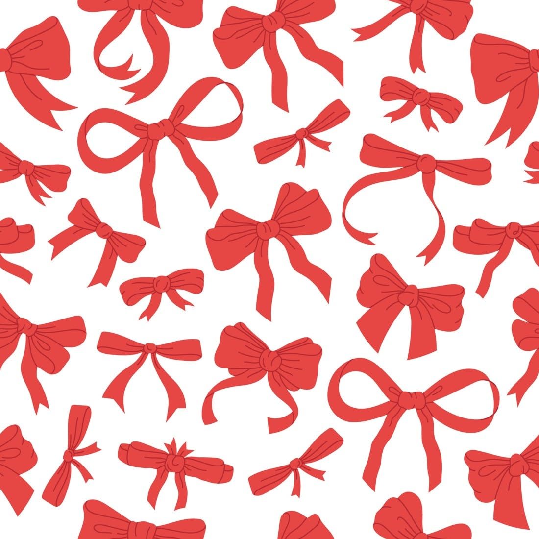 Red Ribbon Bows on White Edible Chocolate Transfer Sheet for Chocolate Covered Strawberries and Bark, 1 Count