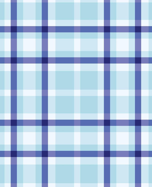 Pastel Shades Of Blue Plaid Pattern Edible Image Photo Cake Border Strips 3 Pre Cut Strips Per Sheet 2.6″ x 10.5"