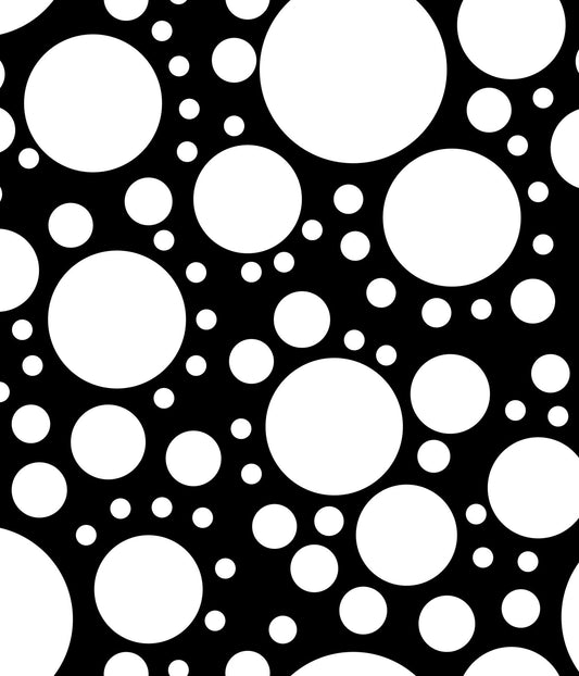 Black With Large White Polka Dot Pattern Edible Image Photo Cake Topper For Half Sheet Cake