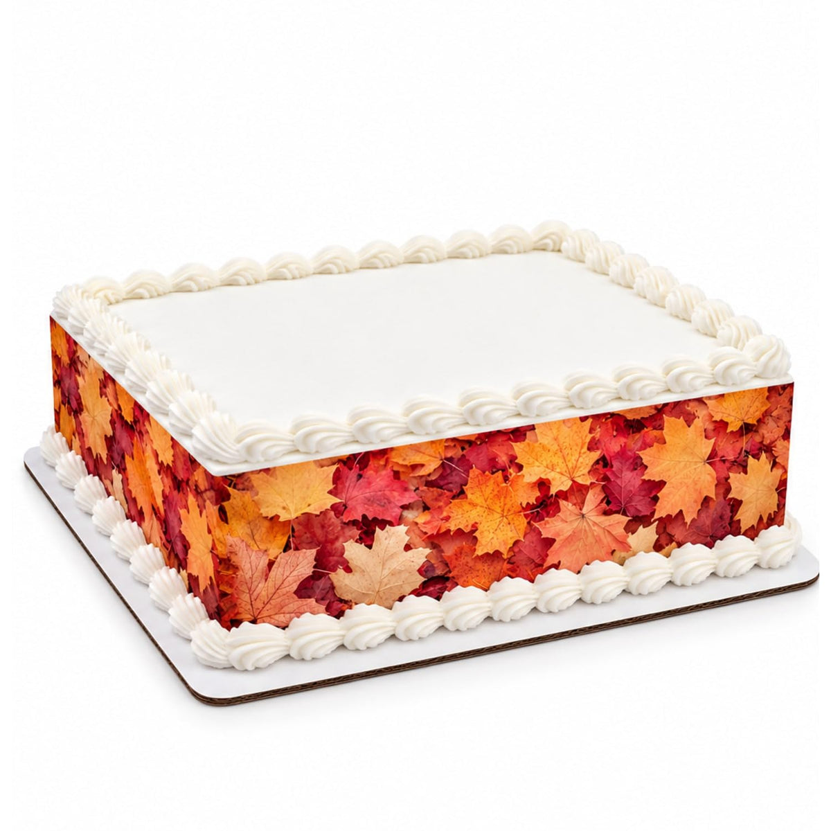 Colorful Fall Foliage Edible Image Cake Border Strips, by Party Poppin Cake Toppin. (1 Count)